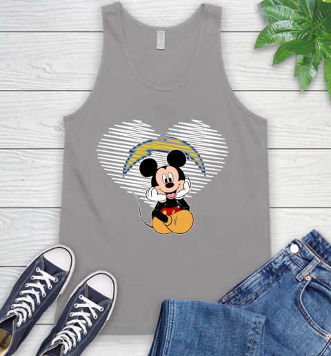 NFL Los Angeles Chargers The Heart Mickey Mouse Disney Football T Shirt_000 Tank Top 3