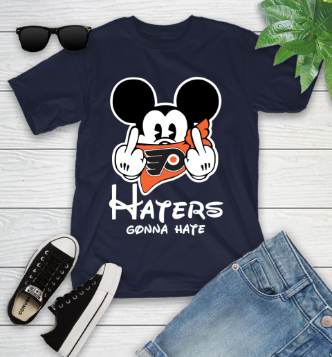 NHL Philadelphia Flyers Haters Gonna Hate Mickey Mouse Disney Hockey T Shirt Youth T-Shirt 2
