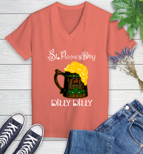 NBA Phoenix Suns St Patrick's Day Dilly Dilly Beer Basketball Sports Women's V-Neck T-Shirt 6