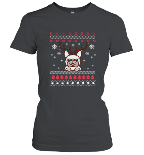 French Bulldog Christmas T Shirt Frenchie Reindeer Holiday AN Women T-Shirt