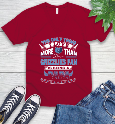 NBA The Only Thing I Love More Than Being A Memphis Grizzlies Fan Is Being A Papa Basketball V-Neck T-Shirt 7