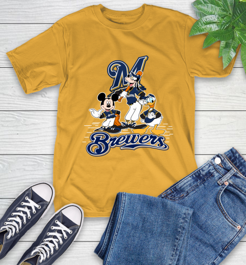 MLB Milwaukee Brewers Mickey Mouse Donald Duck Goofy Baseball T Shirt T-Shirt 2