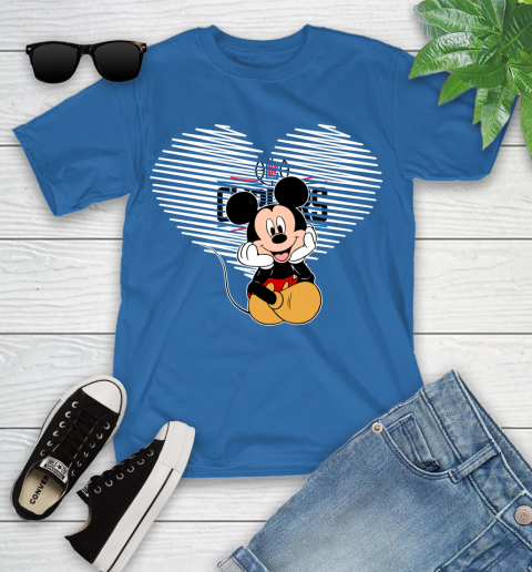 NBA LA Clippers The Heart Mickey Mouse Disney Basketball Youth T-Shirt 12