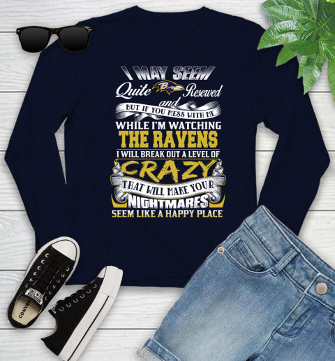 Baltimore Ravens NFL Football Don't Mess With Me While I'm Watching My Team Youth Long Sleeve 2