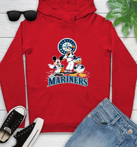 MLB Seattle Mariners Mickey Mouse Donald Duck Goofy Baseball T Shirt Youth Hoodie 12