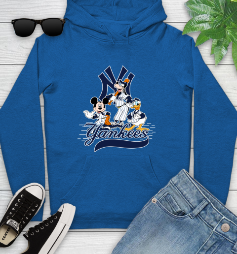 MLB New York Yankees Mickey Mouse Donald Duck Goofy Baseball T Shirt Youth Hoodie 11