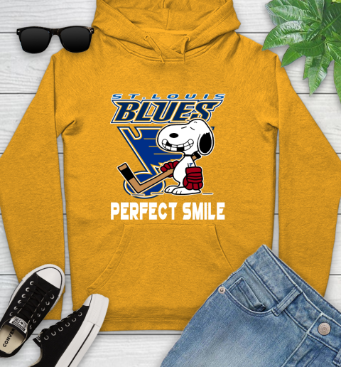 NHL St.Louis Blues Snoopy Perfect Smile The Peanuts Movie Hockey T Shirt Youth Hoodie 2