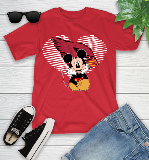 NFL Arizona Cardinals The Heart Mickey Mouse Disney Football T Shirt_000 Youth T-Shirt 13