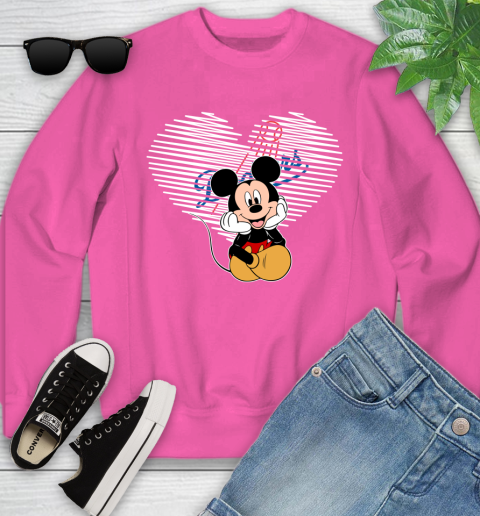 MLB Los Angeles Dodgers The Heart Mickey Mouse Disney Baseball T Shirt_000 Youth Sweatshirt 6