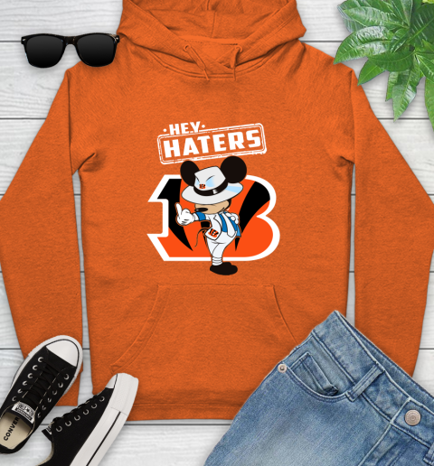 NFL Hey Haters Mickey Football Sports Cincinnati Bengals Youth Hoodie 4