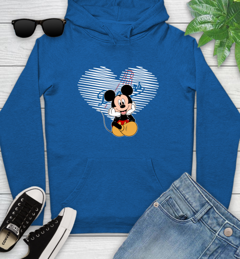 MLB Los Angeles Dodgers The Heart Mickey Mouse Disney Baseball T Shirt_000 Youth Hoodie 11