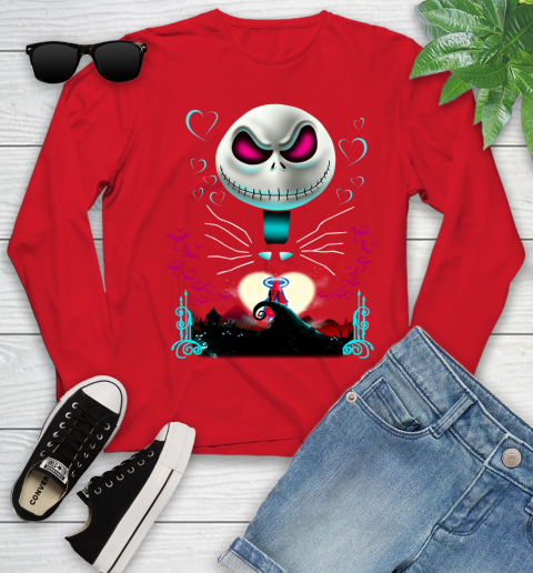 MLB Los Angeles Angels Jack Skellington Sally The Nightmare Before Christmas Baseball Youth Long Sleeve 11