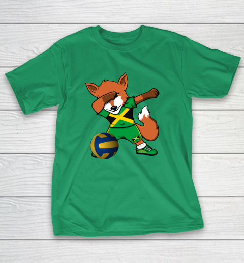 Dabbing Fox Jamaica Volleyball Fans Jersey Jamaican T-Shirt 7