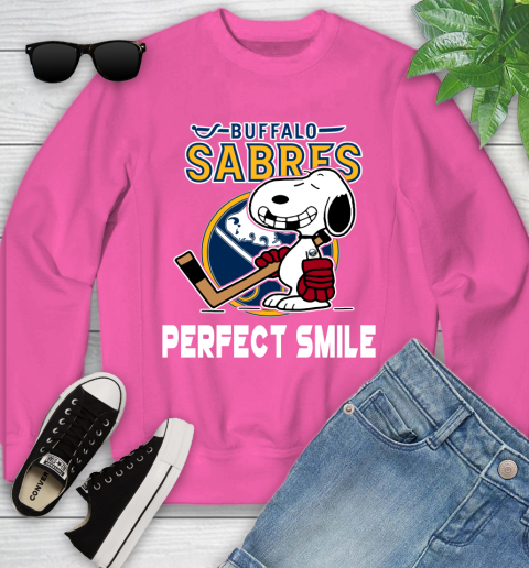 NHL Buffalo Sabres Snoopy Perfect Smile The Peanuts Movie Hockey T Shirt Youth Sweatshirt 6