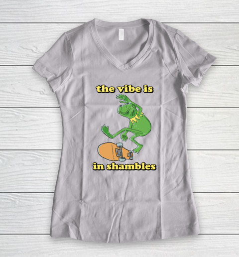 The Vibe Is In Shambles Kermit The Frog Women's V-Neck T-Shirt