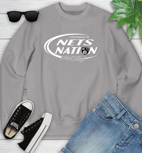 NBA A True Friend Of The Brooklyn Nets Dilly Dilly Basketball Sports Youth Sweatshirt 3