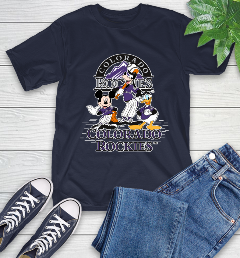 MLB Colorado Rockies Mickey Mouse Donald Duck Goofy Baseball T Shirt T-Shirt 3