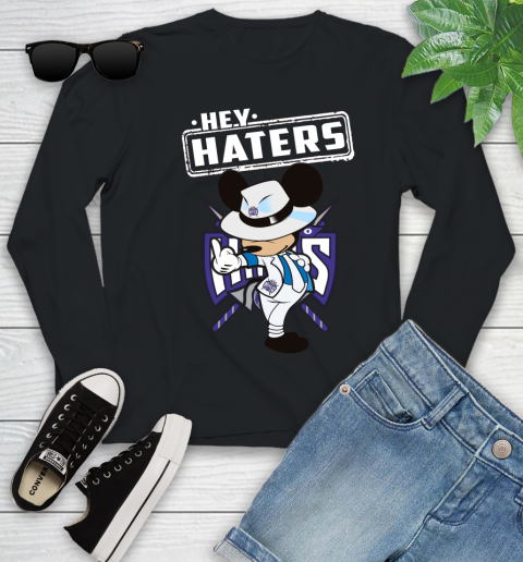 NBA Hey Haters Mickey Basketball Sports Sacramento Kings Youth Long Sleeve