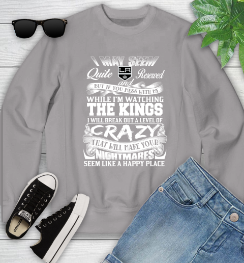 Los Angeles Kings NHL Hockey Don't Mess With Me While I'm Watching My Team Youth Sweatshirt 3