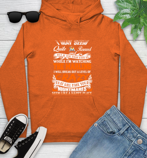 Miami Marlins MLB Baseball Don't Mess With Me While I'm Watching My Team Youth Hoodie 4
