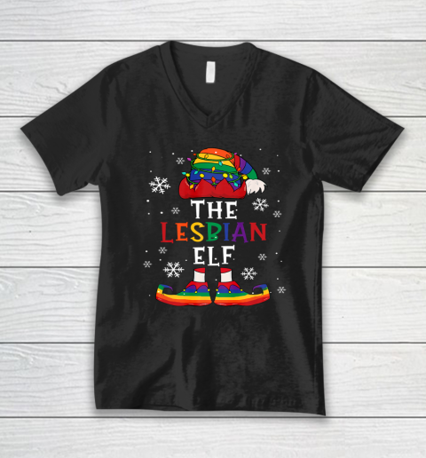The Lesbian Elf Christmas Party V-Neck T-Shirt