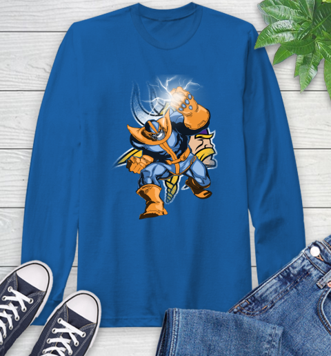 Minnesota Vikings NFL Football Thanos Avengers Infinity War Marvel Long Sleeve T-Shirt 10