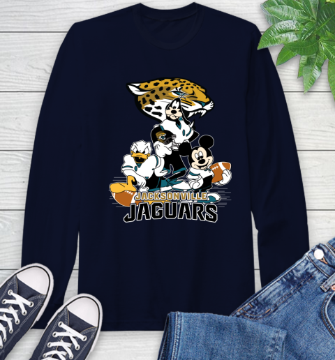 NFL Jacksonville Jaguars Mickey Mouse Donald Duck Goofy Football Shirt Long Sleeve T-Shirt 3