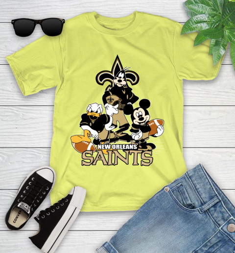 NFL New Orleans Saints Mickey Mouse Donald Duck Goofy Football Shirt Youth T-Shirt 10