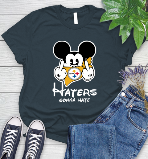 NFL Pittsburgh Steelers Haters Gonna Hate Mickey Mouse Disney Football T Shirt_000 Women's T-Shirt 11