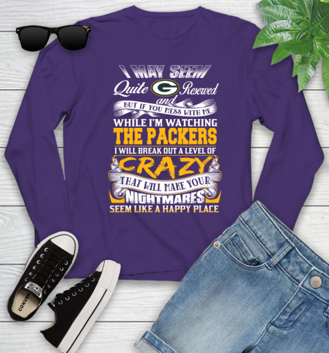 Green Bay Packers NFL Football Don't Mess With Me While I'm Watching My Team Youth Long Sleeve 4