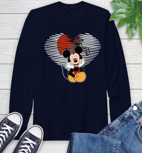 NFL Cleveland Browns The Heart Mickey Mouse Disney Football T Shirt_000 Long Sleeve T-Shirt 3
