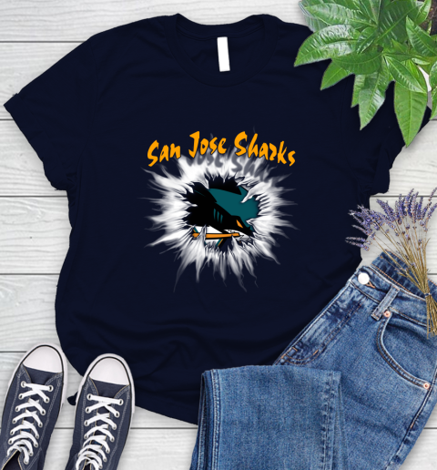 San Jose Sharks NHL Hockey Adoring Fan Rip Sports Women's T-Shirt 2