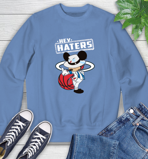 NBA Hey Haters Mickey Basketball Sports Miami Heat Sweatshirt 11