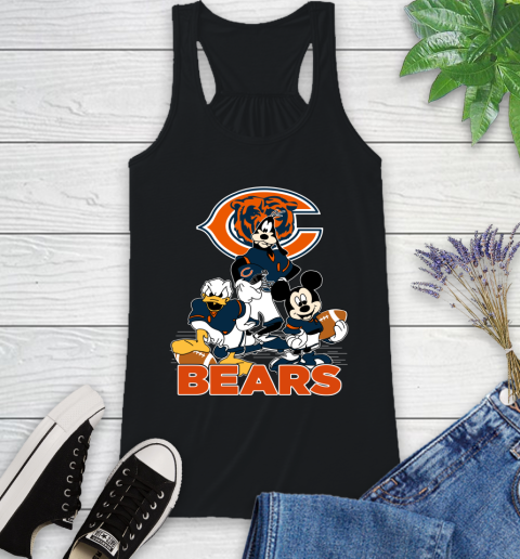 NFL Chicago Bears Mickey Mouse Donald Duck Goofy Football Shirt Racerback Tank
