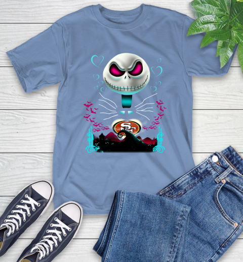 NFL San Francisco 49ers Jack Skellington Sally The Nightmare Before Christmas Football T-Shirt 12
