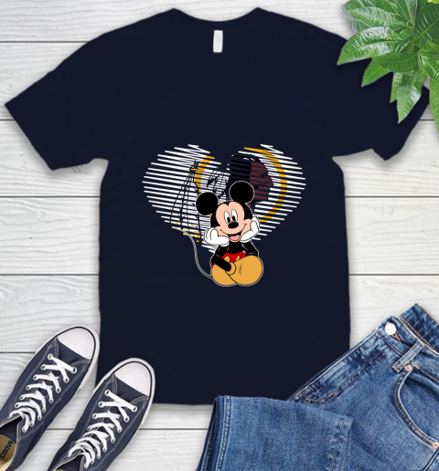 NFL Washington Redskins The Heart Mickey Mouse Disney Football T Shirt_000 V-Neck T-Shirt 2