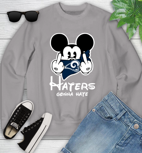 NFL Los Angeles Rams Haters Gonna Hate Mickey Mouse Disney Football T Shirt Youth Sweatshirt 3