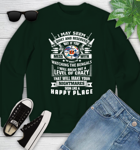 Cincinnati Bengals NFL Football Don't Mess With Me While I'm Watching My Team Sports Youth Sweatshirt 9