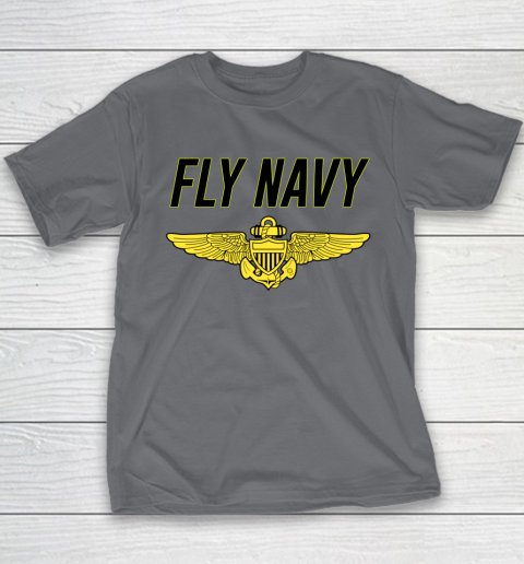 Fly Navy Shirt Pilot Wings Youth T-Shirt 14