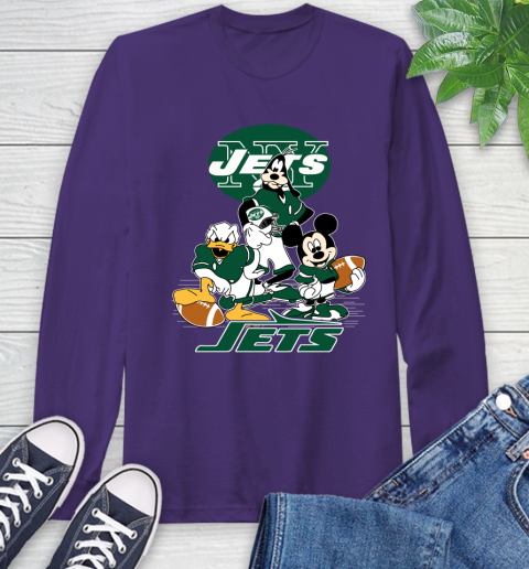 NFL New York Jets Mickey Mouse Donald Duck Goofy Football Shirt Long Sleeve T-Shirt 5