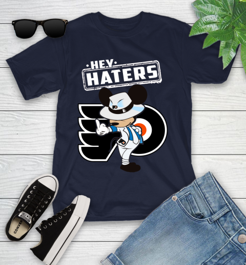 NHL Hey Haters Mickey Hockey Sports Philadelphia Flyers Youth T-Shirt 2
