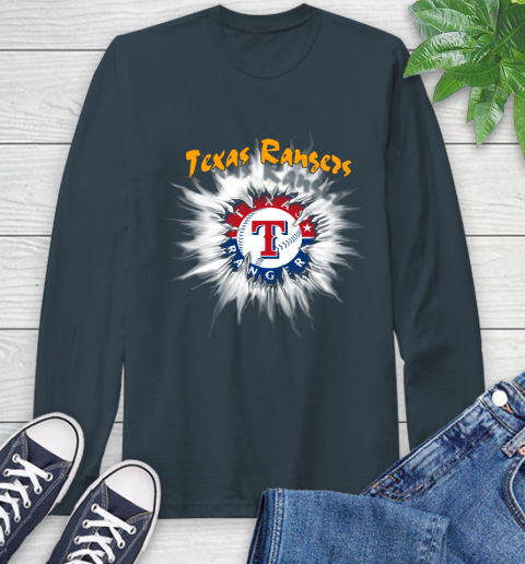 Texas Rangers MLB Baseball Adoring Fan Rip Sports Long Sleeve T-Shirt 9