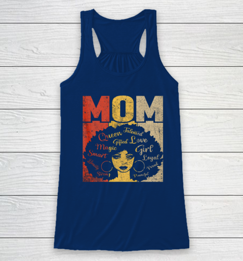 Black Mom Afro African American Mom Mother's Day Racerback Tank 4