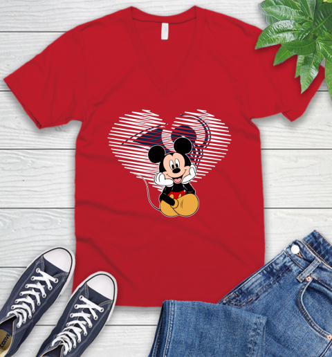 NFL Los Angeles Rams The Heart Mickey Mouse Disney Football T Shirt_000 V-Neck T-Shirt 6