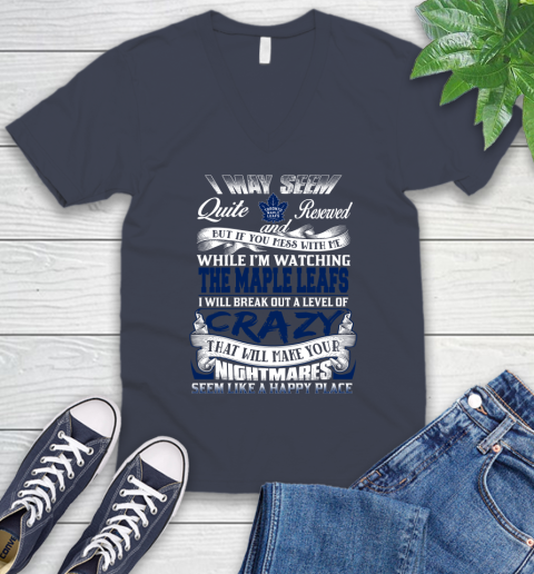 Toronto Maple Leafs NHL Hockey Don't Mess With Me While I'm Watching My Team V-Neck T-Shirt 8