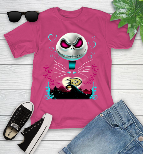 NHL Anaheim Ducks Jack Skellington Sally The Nightmare Before Christmas Hockey Youth T-Shirt 11