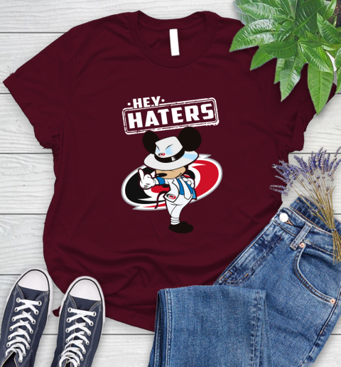 NHL Hey Haters Mickey Hockey Sports Carolina Hurricanes Women's T-Shirt 7