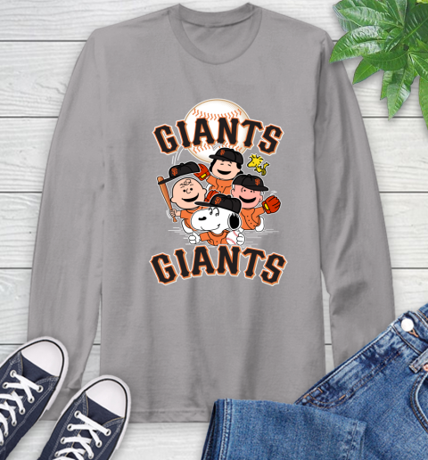MLB San Francisco Giants Snoopy Charlie Brown Woodstock The Peanuts Movie Baseball T Shirt_000 Long Sleeve T-Shirt 6