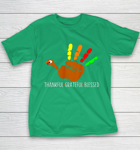 Thanksgiving Shirt Turkey Hand Print Funny Thanksgiving Day Youth T-Shirt 5