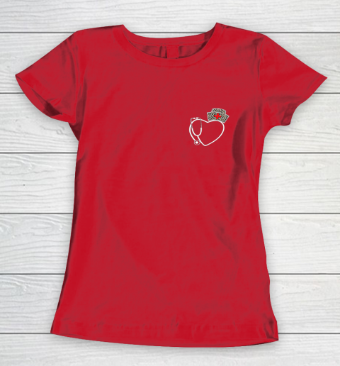 Heart Stethoscope Cute Love Nursing Gifts Valentine Day 2022 Women's T-Shirt 7